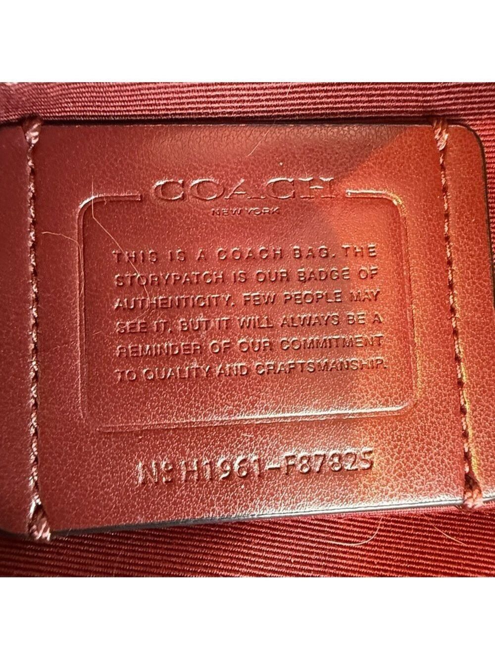 COACH MARLON PEBBLED LEATHER METALLIC WINE - Picture 16 of 16